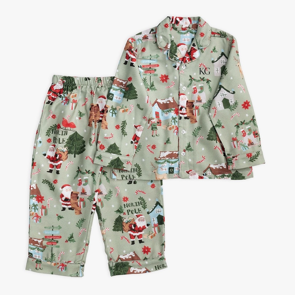 Candy Cane Village Flannel Pajama Set - PBK